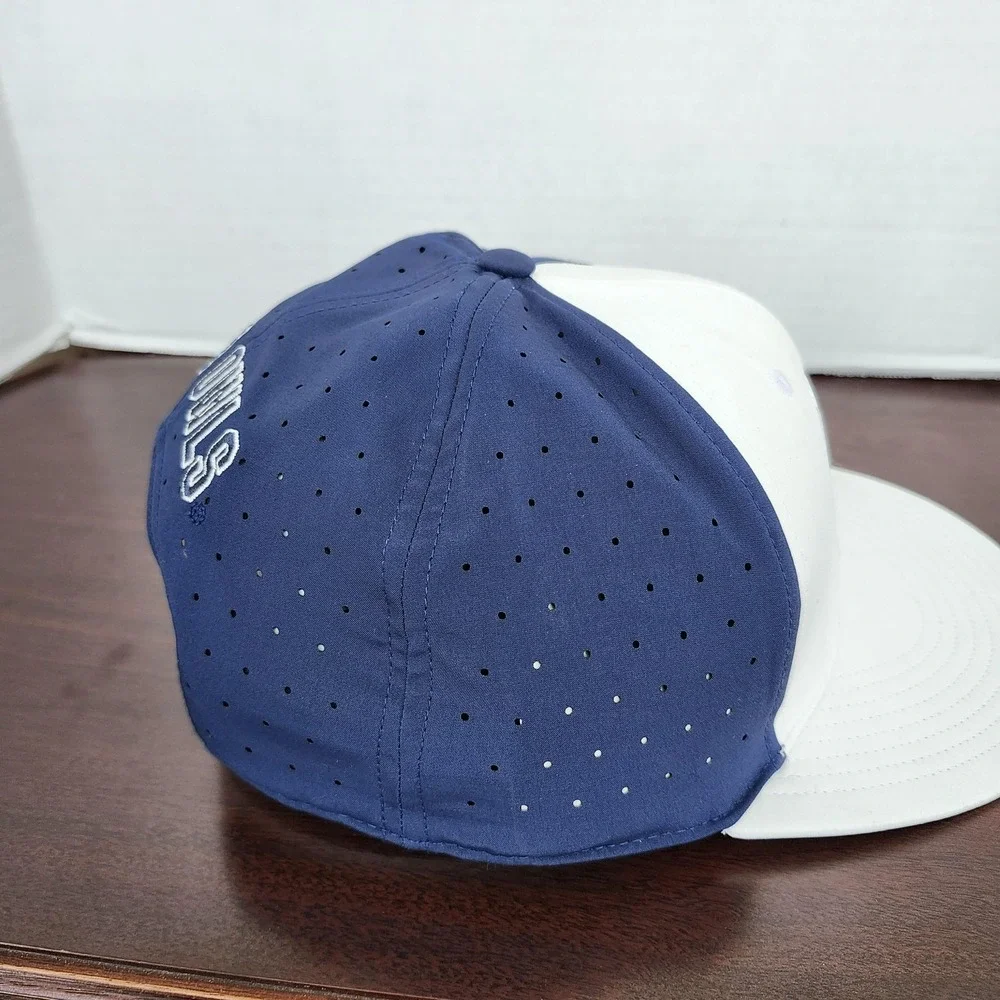 RICE OWLS ADIDAS MENS OSFM WHITE NAVY NCAA SNAPBACK HAT FLAT BRIM EUC